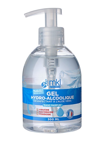 MKL Gel Hydro-Alcoolique Désinfectant à l'Aloe Vera Sans Parfum 300ml